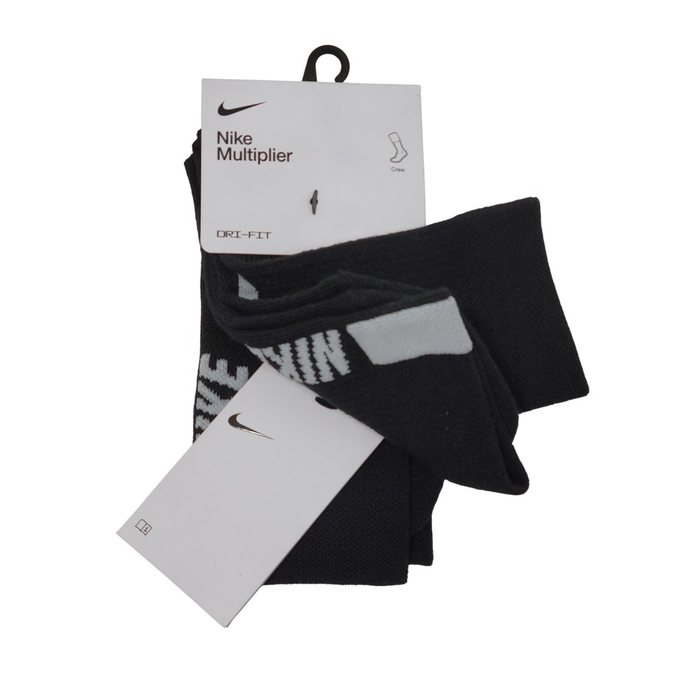 Nike Training Multiplier Crew Socks 2 Pack Women 6-10 Men Size 6-8 Youth 5Y-7Y